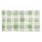 Crème Groen Geruit Kussensloop (Achterkant-Links)