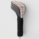Crème Groen Rood Geruit Strepen Golfheadcover (Schuin)