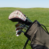 Crème Groen Rood Geruit Strepen Golfheadcover (Insitu)