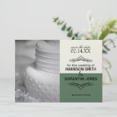 Crème & Groen Save the Date Huwelijksaankondiginge Kaart (Staand voorkant)