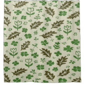 Crème & Groene Bloemendoek Gordijn (Voorkant)
