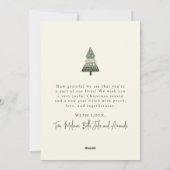 Crème handgeschilderde kerstbomen en foto feestdagenkaart (Achterkant)