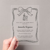 Crème handgetekende boog prosecco helder Vrijgezel Acryl Uitnodigingen (Insitu (Draagbaar))