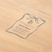 Crème handgetekende boog prosecco helder Vrijgezel Acryl Uitnodigingen (Laagn)