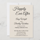 Crème Happily Ever After Eenvoudige, Elegante Ontv Kaart (Voorkant)