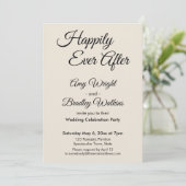 Crème Happily Ever After Eenvoudige, Elegante Ontv Kaart (Staand voorkant)