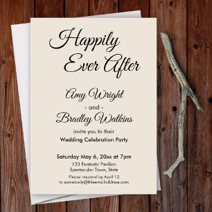 Crème Happily Ever After Eenvoudige, Elegante Ontv Kaart