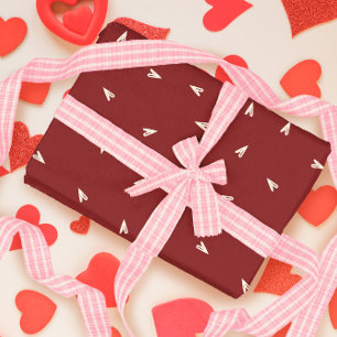 Crème Harten op Bourgondiër - Minimale Valentijn  Cadeaupapier