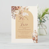 Crème Herfst In Liefde Bloemen Vrijgezellenfeest Kaart (Staand voorkant)