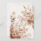 Crème Herfst Oogst Seizoen Trouwen Kaart (Achterkant)