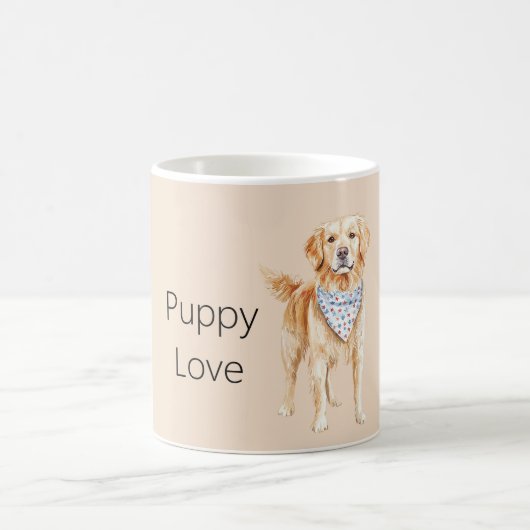 Crème Hond Puppy Liefde Koffiemok (Center)
