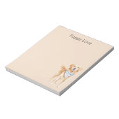 Crème Hond Puppy Liefde Notitieblok (Linkerzijde)