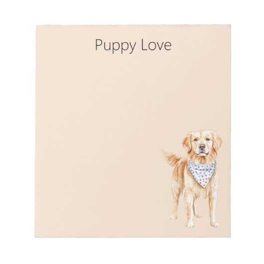 Crème Hond Puppy Liefde Notitieblok (Voorkant)