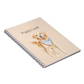 Crème Hond Puppy Liefde Notitieboek (Rechterzijde)