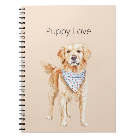 Crème Hond Puppy Liefde Notitieboek (Voorkant)