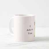 Crème Hond Roze Boog Aanbidden Koffiemok (Voorkant links)