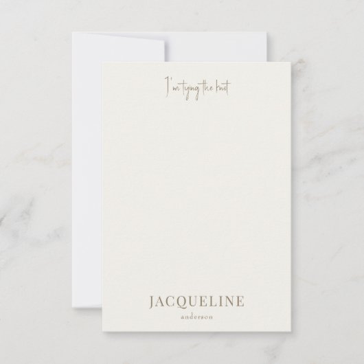 Crème Ik bind de Knoop Douche Bedankkaart (Voorkant)