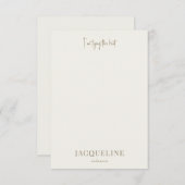 Crème Ik bind de Knoop Douche Bedankkaart (Voorkant / Achterkant)