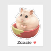 Crème in een aardbei cup sticker (Vel)
