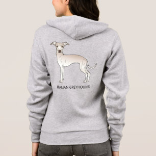 Crème Italiaanse Greyhound-hond met aangepaste tek Hoodie