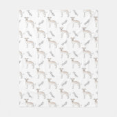Crème Italiaanse Greyhound-hondenpatroon en huisdi Fleece Deken (Voorkant)