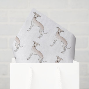 Crème Italiaanse Greyhound Mooie Cartoon Hond Patr Tissuepapier