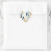 Crème ivoor blauw abstract strand goud glans hart sticker (Tas)