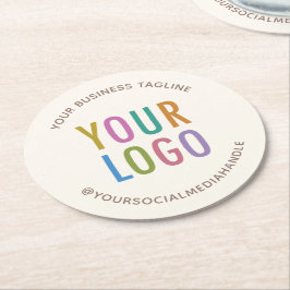 Crème Ivoor Ecru Papier Onderzetters Aangepaste Lo