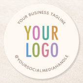 Crème Ivoor Ecru Papier Onderzetters Aangepaste Lo (Voorkant)