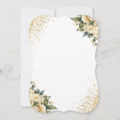 Crème Ivoor Goud Confetti Elegante Bloemen Huwelij Kaart (Achterkant)