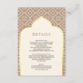 Crème Ivoor Goud Geometrisch Patroon Wedding Detai Informatiekaartje (Voorkant)