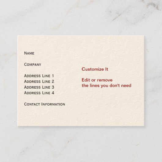 Crème-kaart Visitekaartje (Voorkant)