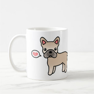 Crème Karton Franse Bulldog Liefde Koffiemok