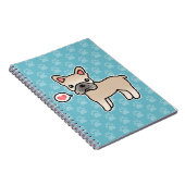 Crème Karton Franse Bulldog Liefde Notitieboek (Rechterzijde)