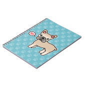Crème Karton Franse Bulldog Liefde Notitieboek (Linkerzijde)