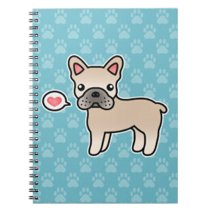 Crème Karton Franse Bulldog Liefde Notitieboek
