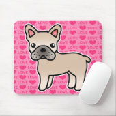 Crème Karton Franse Bulldog Muismat (Met muis)