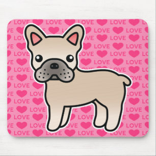Crème Karton Franse Bulldog Muismat