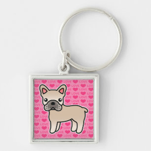 Crème Karton Franse Bulldog Sleutelhanger