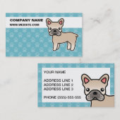 Crème Karton Franse Bulldog Visitekaartje (Voorkant / Achterkant)