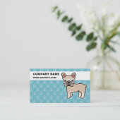 Crème Karton Franse Bulldog Visitekaartje (Staand voorkant)