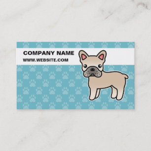 Crème Karton Franse Bulldog Visitekaartje