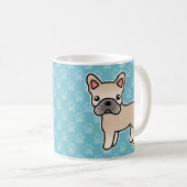 Crème Kartonnen Franse Bulldog Koffiemok (Voorkant rechts)