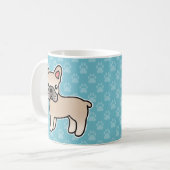 Crème Kartonnen Franse Bulldog Koffiemok (Voorkant links)