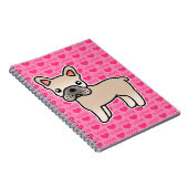 Crème Kartonnen Franse Bulldog Notitieboek (Rechterzijde)