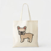 Crème Kartonnen Franse Bulldog Tote Bag (Voorkant)