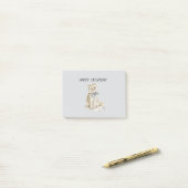 Crème Kat Blauwe Strik Caturday Post-it® Notes (Op bureau)