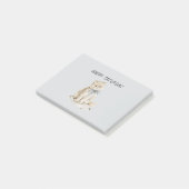 Crème Kat Blauwe Strik Caturday Post-it® Notes (Schuin)