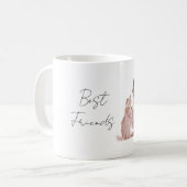 Crème Kat Vrouwelijk Zwart Haar Koffiemok (Voorkant links)