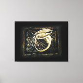 Crème Keltische Kunst Draak Fantasie  Canvas Afdruk (Voorkant)
